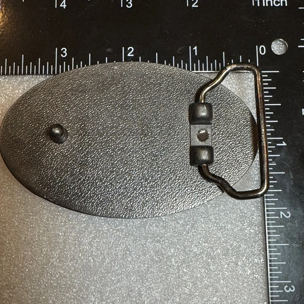 Oval Skull Spade Belt Buckle‎ Pewter Tone Men Women Biker Motorcycle
